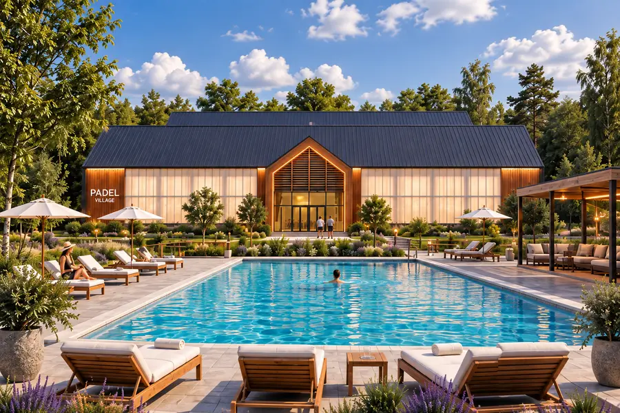 Padel Village — Рядом с бассейном